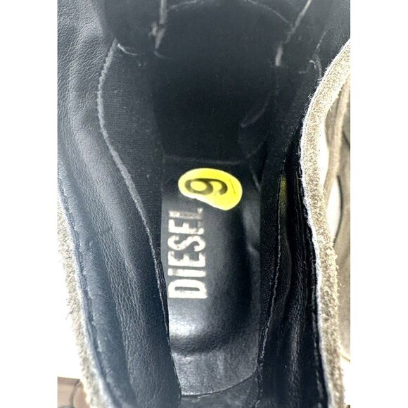 Diesel Womens Suede Ankle Booties Wedge Heel Stylish Lace Up Gray Sz US 9 EU 40 - Picture 9 of 13